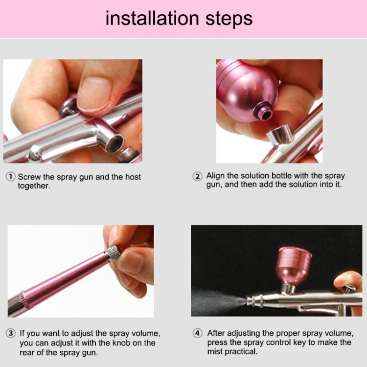 BS-1177 Needleless Water-light Guide High Pressure Oxygen Injection Apparatus Portable Hand-held Skin Care Water Atomizer Nano Sprayer Water Supplementary Instrument, Automatic Alcohol Aprayer, Water Tank Capacity: 40ml, US Plug