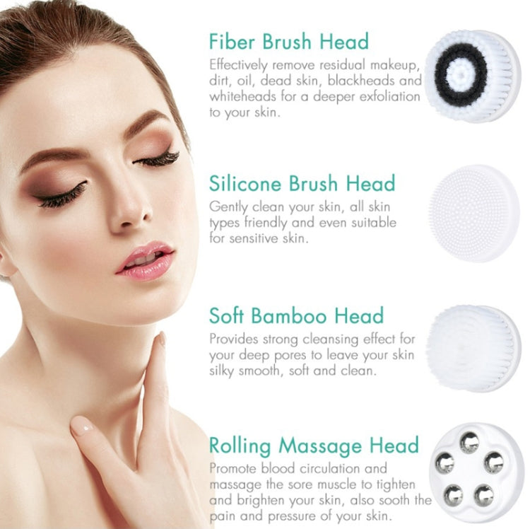 SK0306B 4-In-1 Electric Facial Cleansing Brush To Clean Pores And Blackheads Makeup Remover Brush Waterproof Silicone Cleansing Instrument