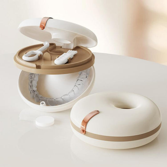 Portable Invisible Braces Box Denture Orthodontic Storage Case with Tooth Hook Set