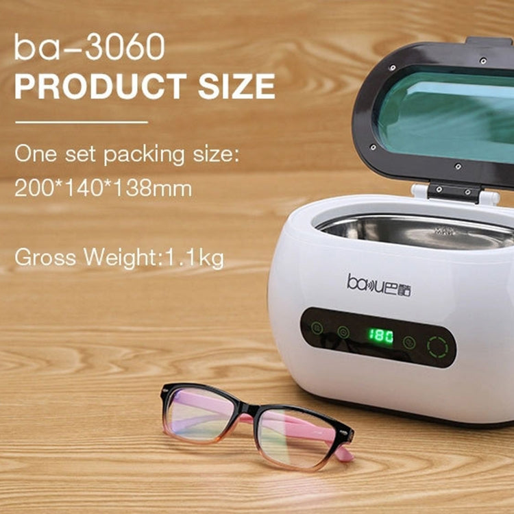 baku BA-3060 110V Household Glasses Jewelry Cleaning Tools Ultrasonic Cleaning Machine, US Plug, US Plug