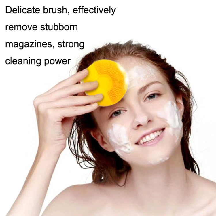 Silicone Sound Wave Vibration Massage Cleansing Bristles Pore Cleaning Beauty Brush, Rose Red, Pink, Lemon Yellow, Light Purple, Green, Blue