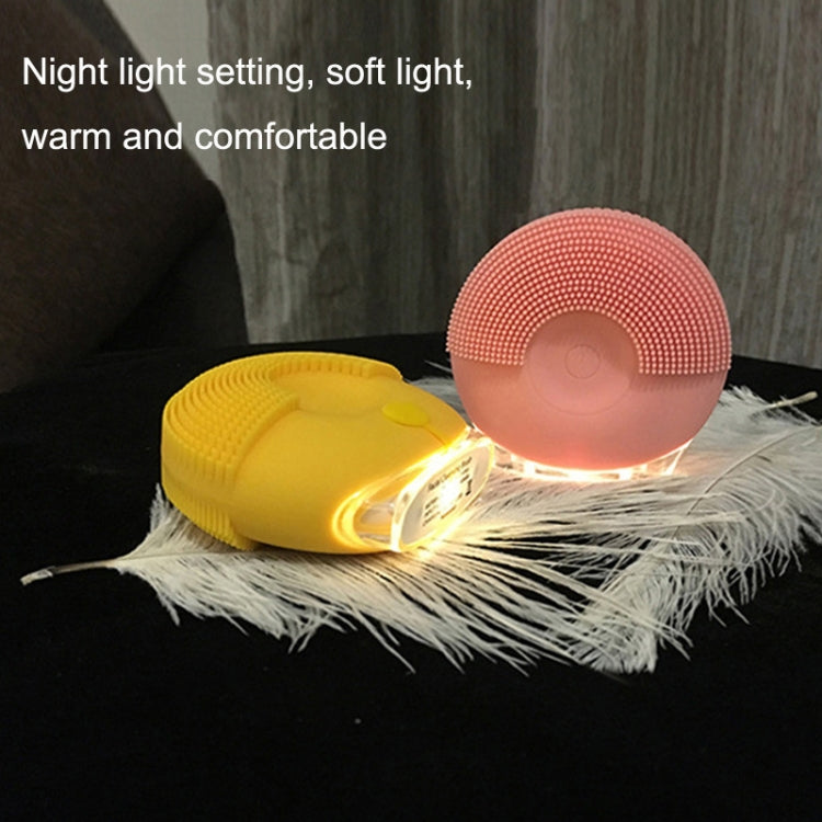 Silicone Sound Wave Vibration Massage Cleansing Bristles Pore Cleaning Beauty Brush, Rose Red, Pink, Lemon Yellow, Light Purple, Green, Blue