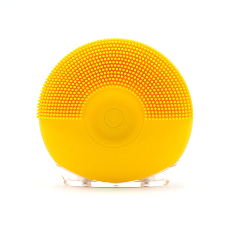 Silicone Sound Wave Vibration Massage Cleansing Bristles Pore Cleaning Beauty Brush, Rose Red, Pink, Lemon Yellow, Light Purple, Green, Blue